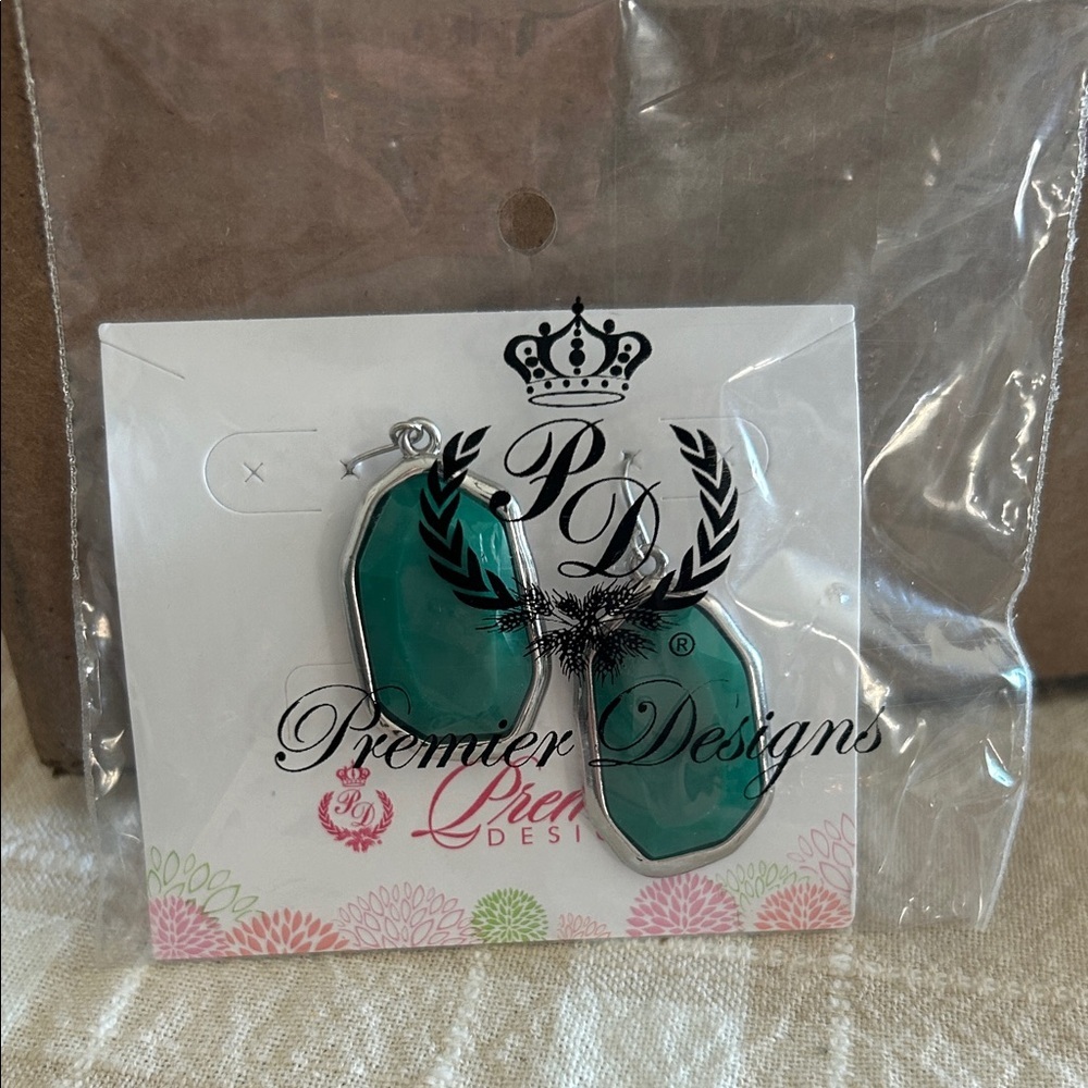 Premier Designs Teal Statement Earrings